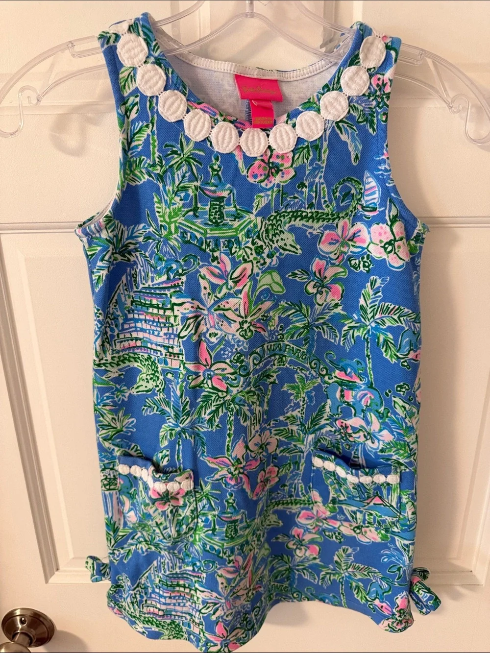 Lilly Pulitzer Little Lilly Shift Dress Beneath The Bougainvillea Boca Blue 6/7